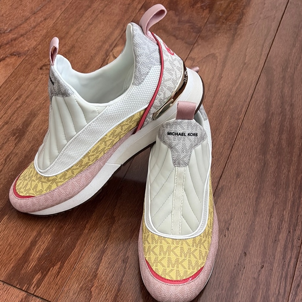 Michael Kors Quilted Slip-On Sneakers - Pink, Yellow, White